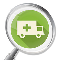 Image showing Ambulance Magnifier Represents First Aid And Accident
