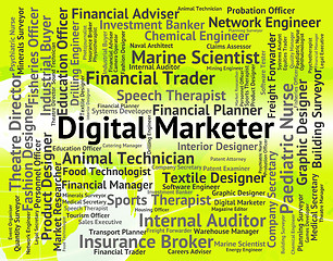 Image showing Digital Marketer Represents High Tec And Advertisers