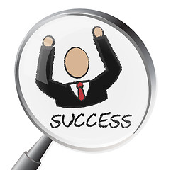 Image showing Success Magnifier Indicates Triumph Succeed And Winning