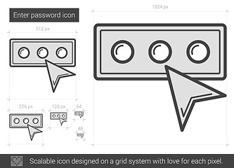 Image showing Enter password line icon.