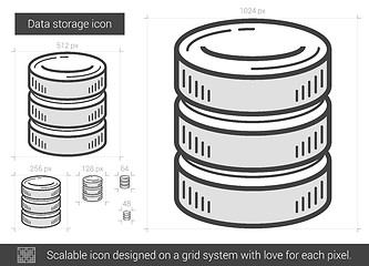 Image showing Data storage line icon.