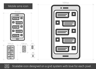 Image showing Mobile sms line icon.