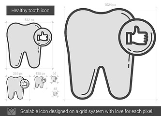 Image showing Healthy tooth line icon.