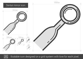 Image showing Dental mirror line icon.