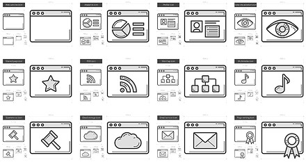 Image showing Application line icon set.