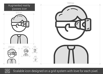 Image showing Augmented reality glasses line icon.