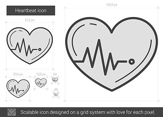 Image showing Heartbeat line icon.