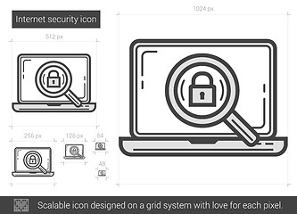 Image showing Internet security line icon.