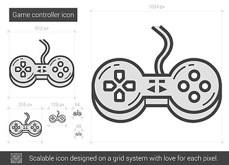 Image showing Game controller line icon.