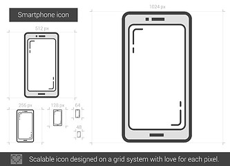 Image showing Smartphone line icon.