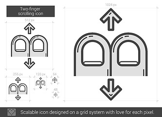 Image showing Two-finger scrolling line icon.