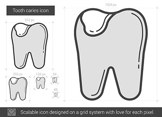 Image showing Tooth caries line icon.