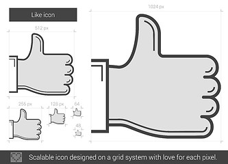 Image showing Like line icon.