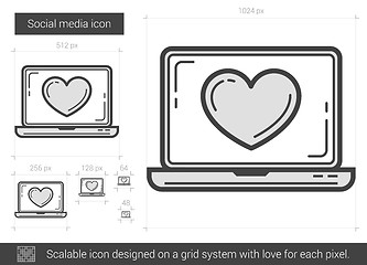 Image showing Social media line icon.