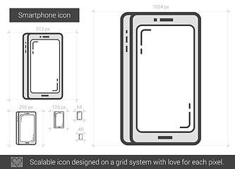 Image showing Smartphone line icon.