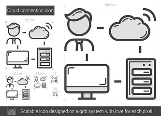 Image showing Cloud connection line icon.