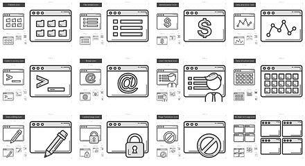 Image showing Application line icon set.