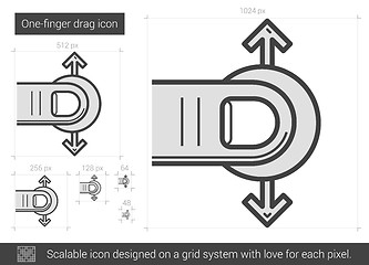 Image showing One-finger drag line icon.