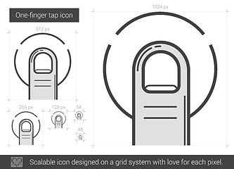 Image showing One-finger tap line icon.