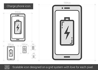 Image showing Charge phone line icon.