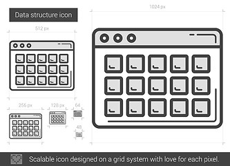 Image showing Data structure line icon.