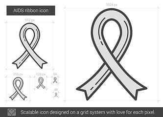 Image showing AIDS ribbon line icon.