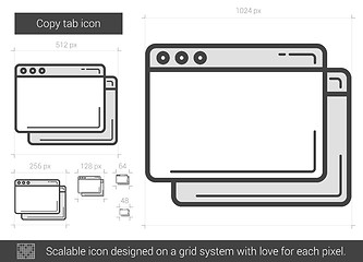 Image showing Copy tab line icon.