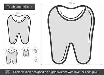 Image showing Tooth enamel line icon.