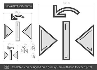 Image showing Undo reflect vertical line icon.