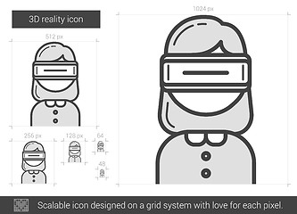 Image showing Three D reality line icon.