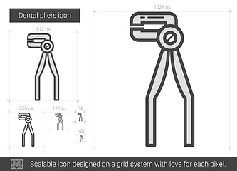 Image showing Dental pliers line icon.