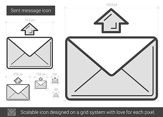 Image showing Send message line icon.