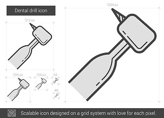 Image showing Dental drill line icon.