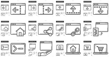 Image showing Application line icon set.