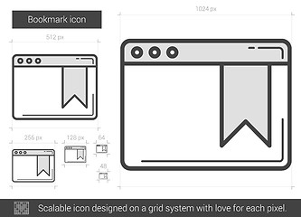 Image showing Bookmark line icon.