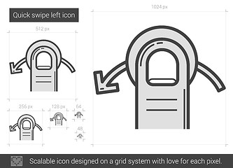 Image showing Quick swipe left line icon.