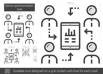 Image showing Server synchronization line icon.