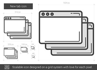 Image showing New tab line icon.