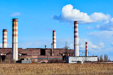 Image showing Pollution of atmospheric air from the chimneys of plants