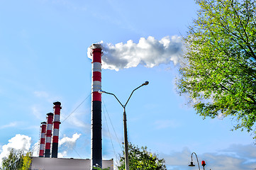 Image showing Pollution of atmospheric air from the chimneys of plants