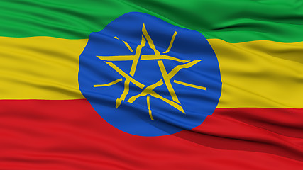 Image showing Closeup Ethiopia Flag