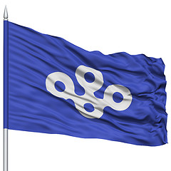 Image showing Isolated Osaka Japan Prefecture Flag on Flagpole