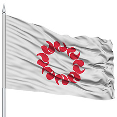 Image showing Isolated Saitama Japan Prefecture Flag on Flagpole