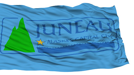 Image showing Isolated Juneau Flag, Waving on White Background