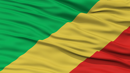 Image showing Closeup Congo Flag, Brazzaville