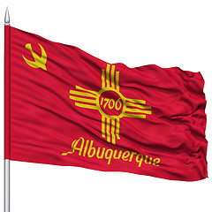 Image showing Albuquerque City Flag on Flagpole, USA