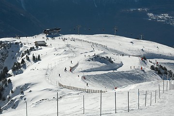 Image showing Skiing slopes from the top