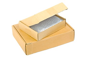 Image showing Cardboard Box on White