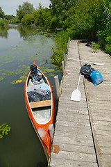 Image showing Canoe on the riverside