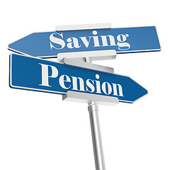 Image showing Pension and saving signs